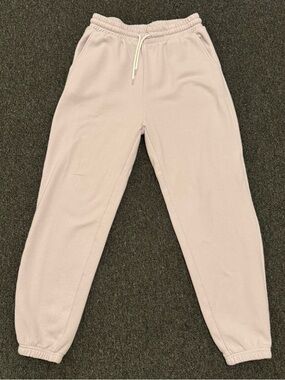 Target Cozy Elastic-Waist Light Pink Sweatpants Size Medium Cuffed Bottoms